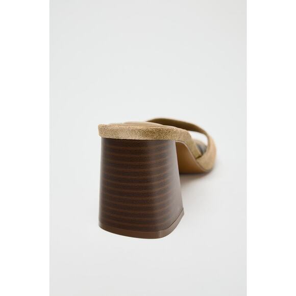 Zara Suede Heeled Sandals - 9 - Picture 3 of 8